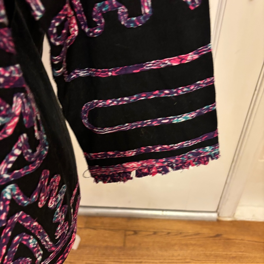 Choices Women's Black Pink‎ Patterned geometric open jacket sz large 3/4 sleeve - Picture 3 of 9